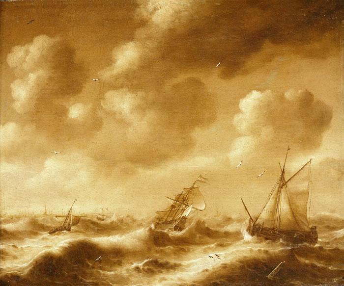 Hendrick van Anthonissen Shipping in a Gale